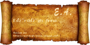 Eördögh Anna névjegykártya
